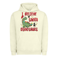 Pigment Pistachio i believe in santa & dinosaurs Urban Hoodie - MaliasSmallBusiness