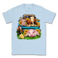 Dusty Blue farm truck animals Classic Tee - Zillion Design Studio