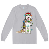 Moon Dust husky with christmas lights Long Sleeve Tee - RanaPortraitStore
