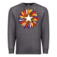Charcoal Heather american flag and sunflower with star Premium Sweatshirt - Artiststas