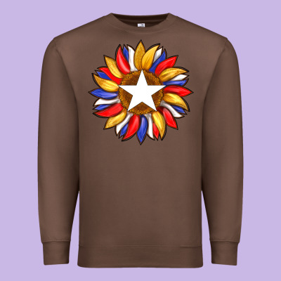American Flag And Sunflower With Star Premium Sweatshirt Designed By Artiststas
