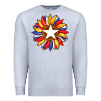 Heather Grey american flag and sunflower with star Premium Sweatshirt - Artiststas