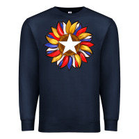 Navy american flag and sunflower with star Premium Sweatshirt - Artiststas