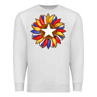 Oatmeal Heather american flag and sunflower with star Premium Sweatshirt - Artiststas
