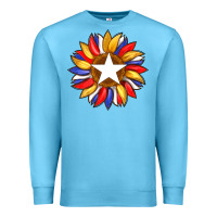 Ocean Blue american flag and sunflower with star Premium Sweatshirt - Artiststas