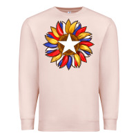 Pale Pink american flag and sunflower with star Premium Sweatshirt - Artiststas
