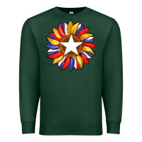 Sports Green american flag and sunflower with star Premium Sweatshirt - Artiststas