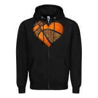 Black basketball heart Zipper Hoodie - HRA Design Shop