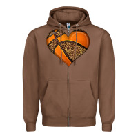 Chestnut basketball heart Zipper Hoodie - HRA Design Shop