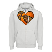 Dove Grey basketball heart Zipper Hoodie - HRA Design Shop