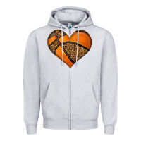 Heather Grey basketball heart Zipper Hoodie - HRA Design Shop