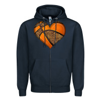 Navy basketball heart Zipper Hoodie - HRA Design Shop