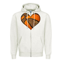 Oatmeal Heather basketball heart Zipper Hoodie - HRA Design Shop