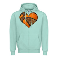 Seafoam basketball heart Zipper Hoodie - HRA Design Shop