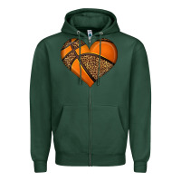 Sports Green basketball heart Zipper Hoodie - HRA Design Shop