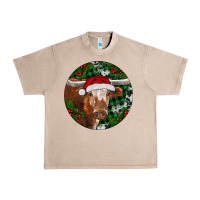 French Oak Longhorn Cow Christmas Urban Heavy Tee - RanaPortraitStore