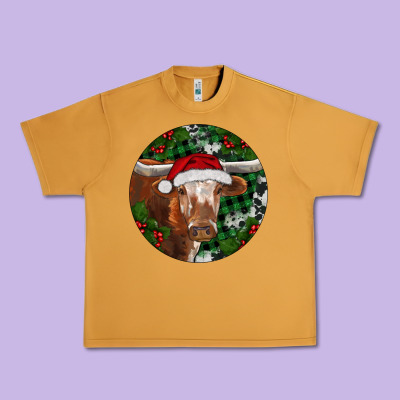 Urban Heavy Tee Longhorn Cow Christmas