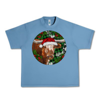 Pebble Blue Longhorn Cow Christmas Urban Heavy Tee - RanaPortraitStore