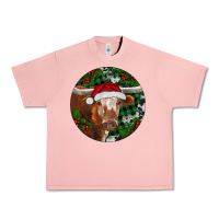 Salmon Longhorn Cow Christmas Urban Heavy Tee - RanaPortraitStore