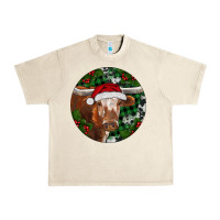 Sandshell Longhorn Cow Christmas Urban Heavy Tee - RanaPortraitStore
