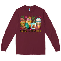 Burgundy cafecito y chisme coffee cups Long Sleeve Tee - Zillion Design Studio