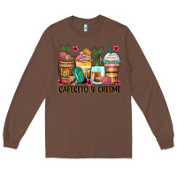 Chestnut cafecito y chisme coffee cups Long Sleeve Tee - Zillion Design Studio