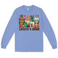 Colony Blue cafecito y chisme coffee cups Long Sleeve Tee - Zillion Design Studio
