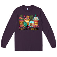 Plum cafecito y chisme coffee cups Long Sleeve Tee - Zillion Design Studio