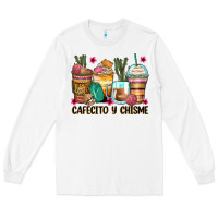 White cafecito y chisme coffee cups Long Sleeve Tee - Zillion Design Studio