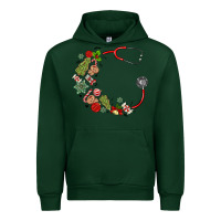 Forest Green custom name christmas stethoscope Urban Hoodie - MaliasSmallBusiness