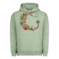 Pigment Oil Green custom name christmas stethoscope Urban Hoodie - MaliasSmallBusiness