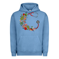 Pigment Pebble Blue custom name christmas stethoscope Urban Hoodie - MaliasSmallBusiness