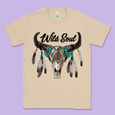 Wild Soul Boho Skull Classic Tee Designed By Ranaportraitstore