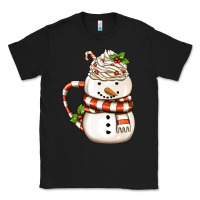 Black Christmas Snowman Coffee Cup Classic Tee - FaDigitalArtStudio