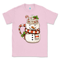 Bubblegum Pink Christmas Snowman Coffee Cup Classic Tee - FaDigitalArtStudio