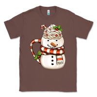 Chestnut Christmas Snowman Coffee Cup Classic Tee - FaDigitalArtStudio