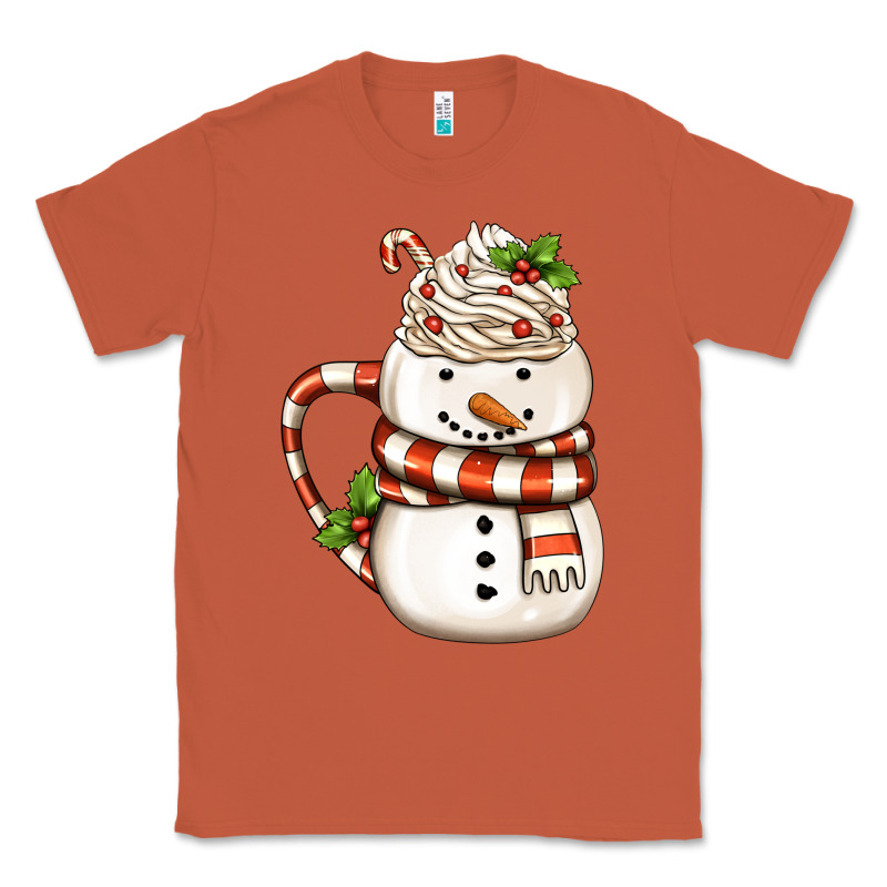 Christmas Snowman Coffee Cup Classic Tee by FaDigitalArtStudio | Teevron