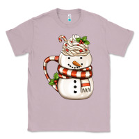 Lilac Christmas Snowman Coffee Cup Classic Tee - FaDigitalArtStudio