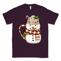 Plum Christmas Snowman Coffee Cup Classic Tee - FaDigitalArtStudio