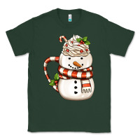 Sports Green Christmas Snowman Coffee Cup Classic Tee - FaDigitalArtStudio