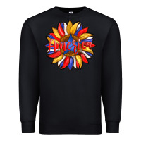 Black america with american flag colors and sunflower with star Premium Sweatshirt - Artiststas
