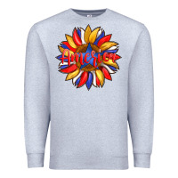 Heather Grey america with american flag colors and sunflower with star Premium Sweatshirt - Artiststas