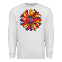 Oatmeal Heather america with american flag colors and sunflower with star Premium Sweatshirt - Artiststas