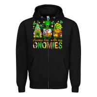 Black St. Patrick's Day shamrockin' with my gnomies Zipper Hoodie - Neo Western