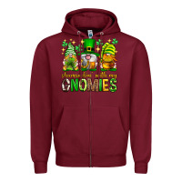 Burgundy St. Patrick's Day shamrockin' with my gnomies Zipper Hoodie - Neo Western
