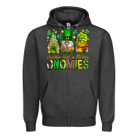 Charcoal Heather St. Patrick's Day shamrockin' with my gnomies Zipper Hoodie - Neo Western