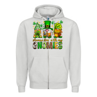 Dove Grey St. Patrick's Day shamrockin' with my gnomies Zipper Hoodie - Neo Western
