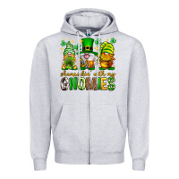 Heather Grey St. Patrick's Day shamrockin' with my gnomies Zipper Hoodie - Neo Western