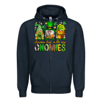 Navy St. Patrick's Day shamrockin' with my gnomies Zipper Hoodie - Neo Western
