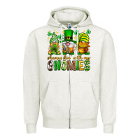 Oatmeal Heather St. Patrick's Day shamrockin' with my gnomies Zipper Hoodie - Neo Western